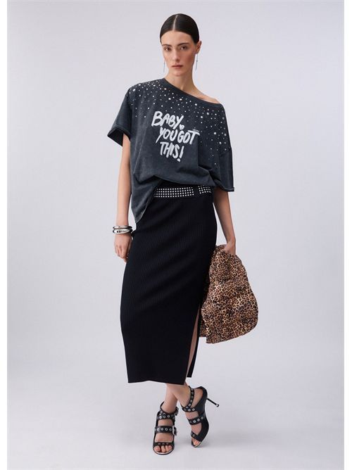 T-shirt woman black LIU JO | WA6131J3868/P9262